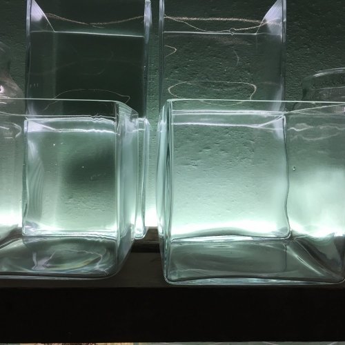 Des vases en verre