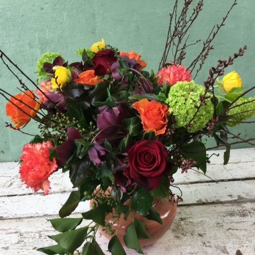 Bouquet de roses rouge sang
